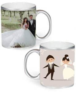Buy Married Couple Design Custom Silver | HD Printed Both Side | Ceramic Coffee Mug For Gift