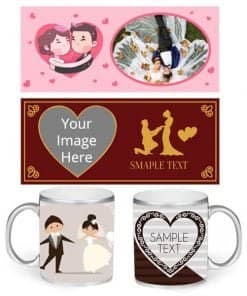 Buy Wedding Design Custom Silver | HD Printed Both Side | Ceramic Coffee Mug For Gift