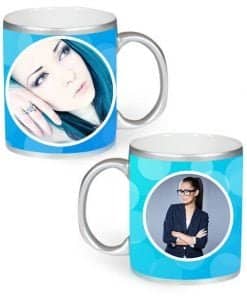Buy Blue Circles Design Custom Silver | HD Printed Both Side | Ceramic Coffee Mug For Gift