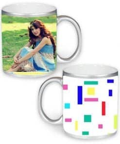 Buy Colorful Lines Design Custom Silver | HD Printed Both Side | Ceramic Coffee Mug For Gift