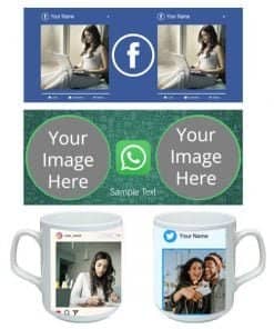 Buy Social Media Design Tea Cup | Custom Printed Both Side | Ceramic Cup For Men Women Gift
