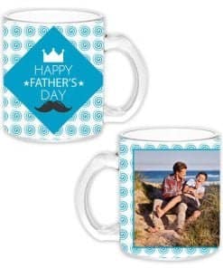 Buy Happy Father Day Design Transparent Clear | Custom Printed Both Side | Ceramic Coffee Mug For Gift