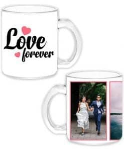 Buy Love Forever Design Transparent Clear | Custom Printed Both Side | Ceramic Coffee Mug For Gift