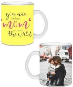 Buy You are the Best Mom Design Transparent Frosted | Custom Printed Both Side | Ceramic Coffee Mug For Gift