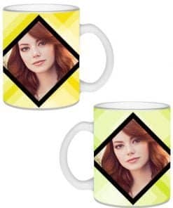 Buy Dual Image Design Transparent Frosted | Custom Printed Both Side | Ceramic Coffee Mug For Gift