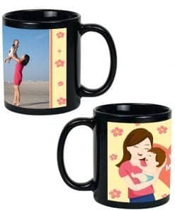 Buy Mother Day Design Custom Black | Dual Tone Printed Both Side | Ceramic Coffee Mug For Gift