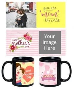Buy Mothers-Day Design Custom Black | Dual Tone Printed Both Side | Ceramic Coffee Mug For Gift