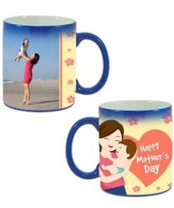 Buy Custom Printed Both Side | Mother-Day Design Blue Magic Mug | Ceramic Coffee Mug For Gift