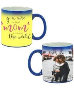 Buy Custom Printed Both Side | You are the Best Mom Design Blue Magic Mug | Ceramic Coffee Mug For Gift