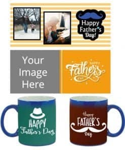 Buy Custom Printed Both Side | Fathers-Day Design Blue Magic Mug | Ceramic Coffee Mug For Gift