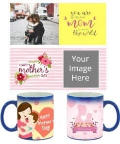 Buy Custom Printed Both Side | Mother Day Design Blue Magic Mug | Ceramic Coffee Mug For Gift