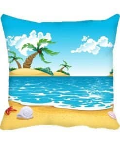 Beach Colourful Design Printed Cushion