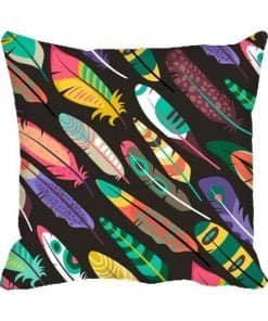 Buy Bird Feather Colourful Desi Printed Cushion | Customized Own College Design | Gift For Loves Ones