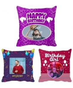 Buy Birthday Colourful Design Printed Cushion | Customized Own College Design | Gift For Loves Ones