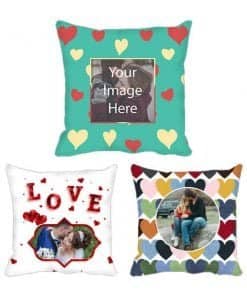 Heart Love Colourful Design Printed Cushion