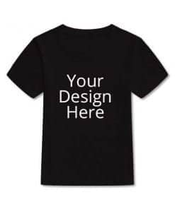 Buy Black Photo Printed Regular Fit Kid T-Shirt | Own Design Short Sleeve | Round Neck 100% Cotton Shirt