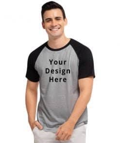 Buy Grey Black Raglan T-Shirt | Customized Short Sleeve | Men’s Cotton Shirt