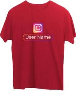 Buy Instagram Social Media | Red Personalized Custom Short Sleeve Men Shirt