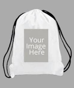 Custom White Photo Printed Drawstring Bag