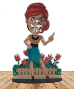 Custom Lovely Girl Wooden Cutout Caricture