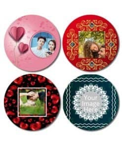 Buy Wedding Design DIY Photo Circle Coasters | Custom Own Printable Unique | Gift For Loves Ones
