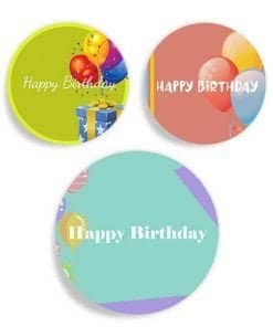 Birthday Desi Photo Printed Circle Stickers