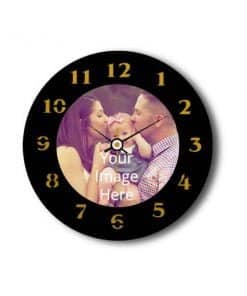 Buy Custom Happy Birthday Photo Printed Clock | Stylish Own Design Parent Gift | Engraved Hanging Clock