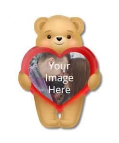 Teddy Bear Heart Fridge Photo Magnet