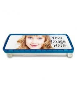 Buy Blue Square 2 Sidede Printed Geometry Box | Custom Own Design Photo | Pencil Kit For Loving Kids