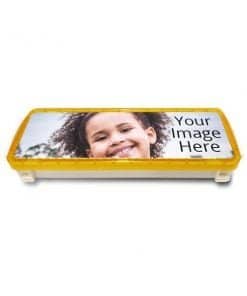 Buy Yellow Color 2 Sidede Printed Geometry Box | Custom Own Design Photo | Pencil Kit For Loving Kids