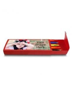 Buy Red Color 2 Sidede Printed Geometry Box | Custom Own Design Photo | Pencil Kit For Loving Kids