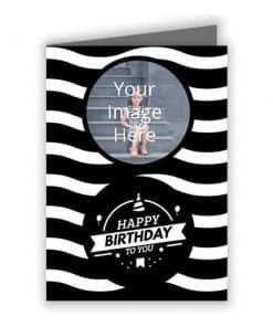 Stylish Birthday Photo Print Greeting Card