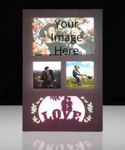 Buy Love Text 3 College Photo 7 Color LED Lamp | Customized Own Design Table Frame | Best for Product, Advertising, Notice Board Display