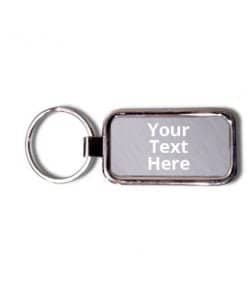 Buy Rectangle 2 Side Engraved Metal Keychain | Own Design Personalized Printed | Key Ring For Car Bike Gifting