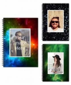 Buy Space Design Custom A5 Spiral Notebook| Own Design Photo Printed | Diary For Corporate Gift