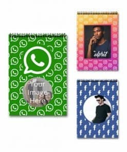 Buy Social Media Design C A5 Spiral Notepad | Own Design Photo Printed | Diary For Corporate Gift