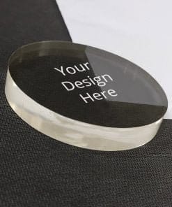 Circle Design Engraved Crystal Paperweight