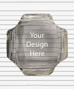 Octagon Design Engraved Crystal Paperweight