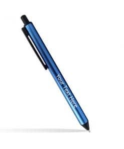 Engraved Blue Unibody Slim Custom Metal Pen