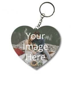 Heart Shape 2 Side Photo Printed Keychain