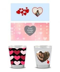 Buy Anniversary Design Photo Printed Shot Glasses | Create Your Own Personalized | Initial Gift Set For Loves Ones