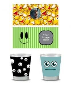 Buy Emoji Design Photo Printed Shot Glasses | Create Your Own Personalized | Initial Gift Set For Loves Ones