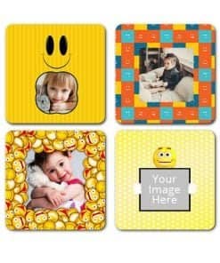Buy Emoji Design DIY Photo Square Coasters | Custom Own Printable Unique | Gift For Loves Ones