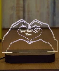 Buy Heart Acrylic D Wood Table Photo Frames | Customized Own Photo Printed | Best Gift For Loves Ones