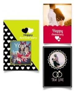 Buy Anniversary Design Wall Printing Poster | Custom Portrait A-3/5 Size Paper Frames | Gift For Loves Ones