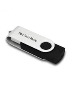 Custom Black Swivel Metal Logo Printed USB Pen Drive