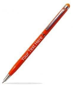 Engraved Name Orange Slim Custom Metal Pen