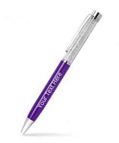 Gift Engraved Purple Beads Custom Metal Pen